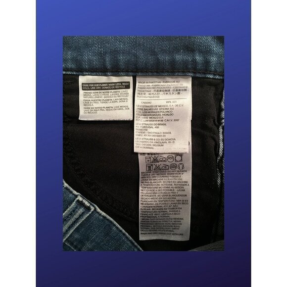 Levi's 513 Modified/Shortened/Cuffed Jeans, marked 31 x 32, Blue, EUC - Picture 8 of 10